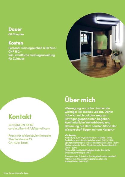 Flyer Personal Training mit Curdin Albertini